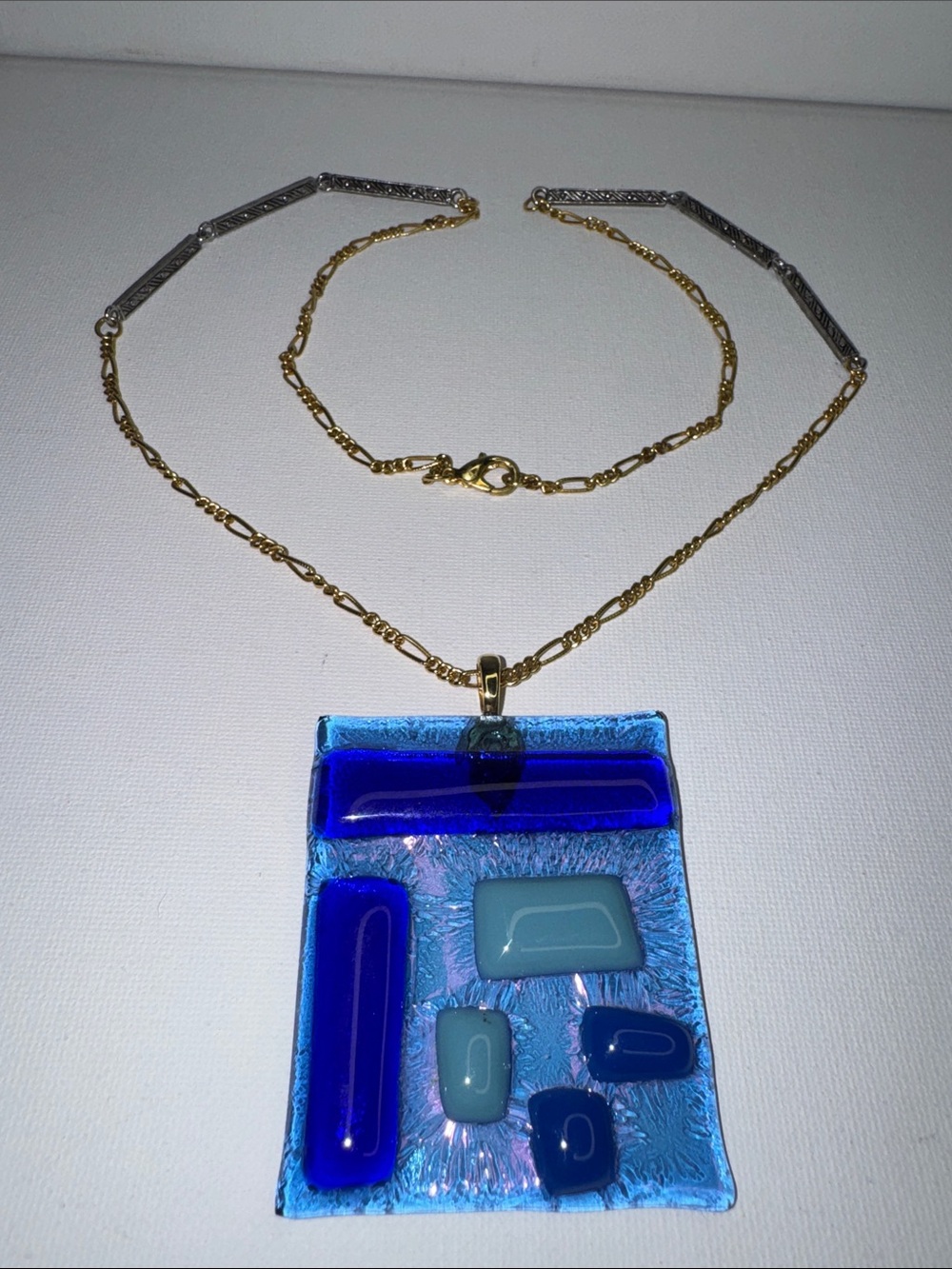 Handcrafted Fused Glass Pendant Necklace Suncatcher - Picture 2 of 4